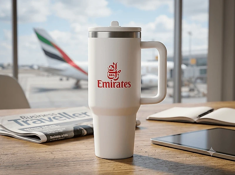 Double Walled Tumbler With Handle And Flip Straw
