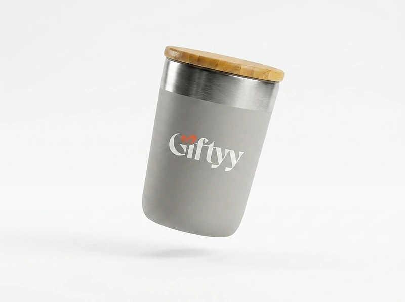 Metal Cup with Bamboo Lid