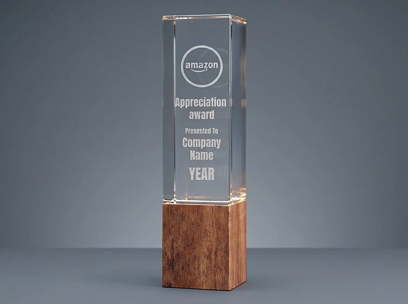 Cuboid Shaped Crystal Award