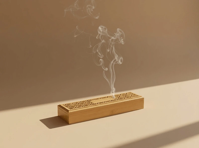 Bakhoor Burner with Bamboo Storage Box