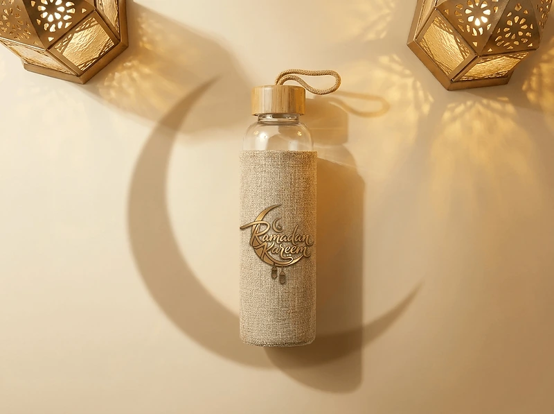 Glass Bottle with Bamboo Lid & Eco-Friendly Sleeve – 500 ml