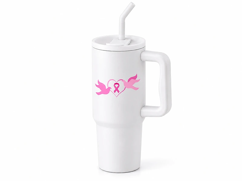 Breast Cancer Awareness Recycled Stainless Steel Tumbler 900ml in UAE