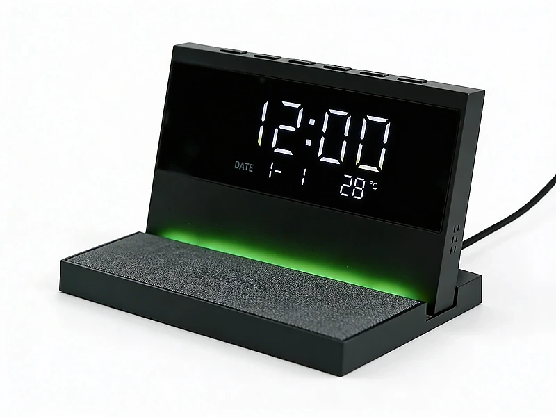 Alarm Clock, 15W Wireless Charger & Night Light