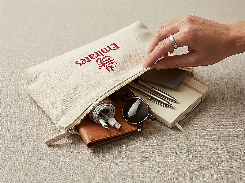 Cotton Pouch With Zipper