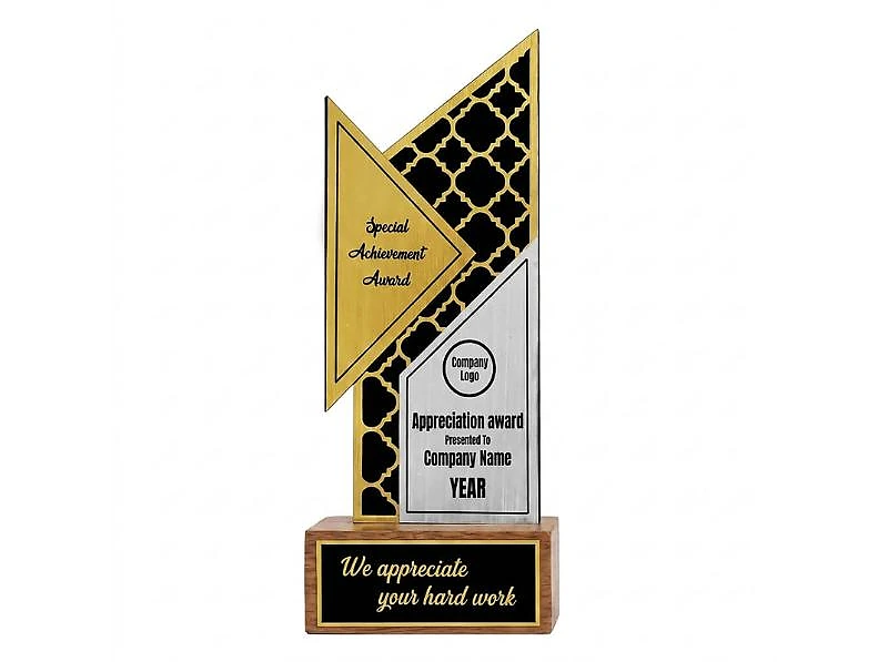 Silver and gold foil trophy