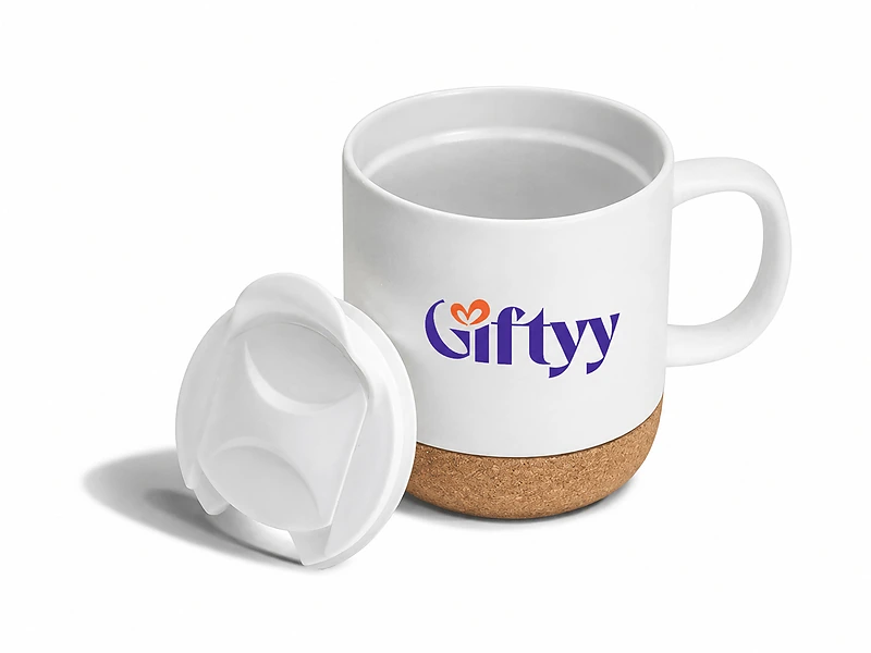 Керамическая кружка Giftology с пробкой и крышкой