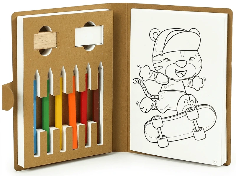 Drawing Book with Color Pencils, Sharpener and Eraser