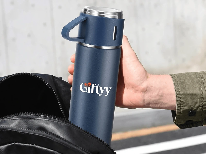 Family Set of Vacuum Flask & Two Cups