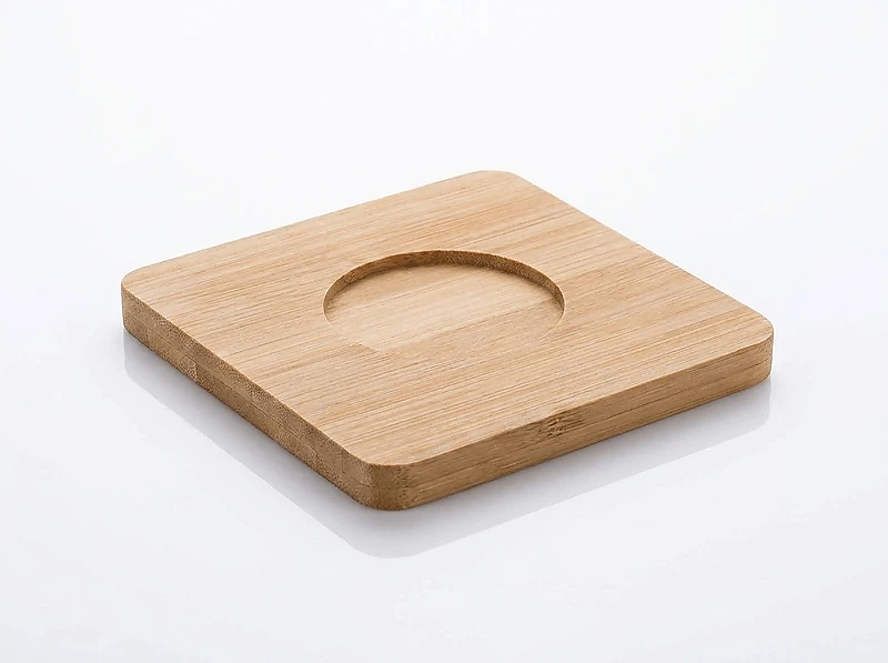 Set of 2 Expresso Cup with Bamboo Coaster