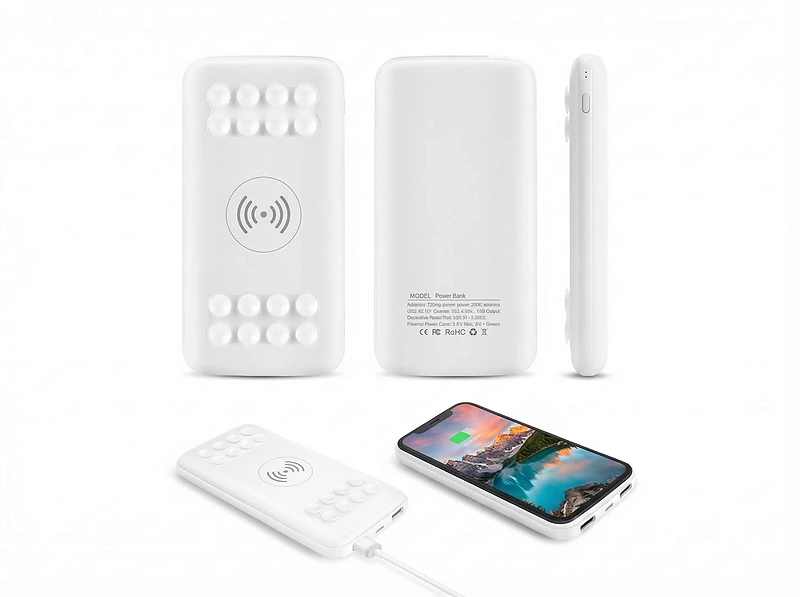 Wireless Power Bank 10000 mAh with Suction Cups