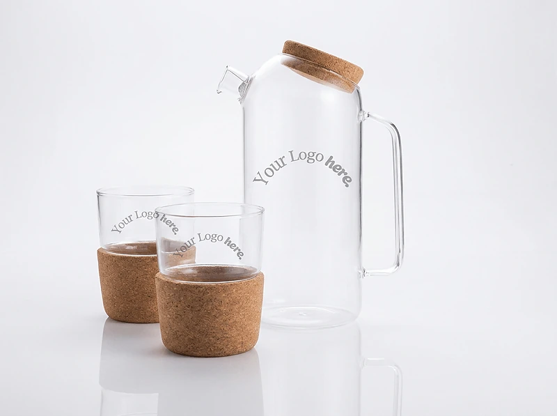 Hans Larsen Set of Glass Carafe with 2 Tumblers
