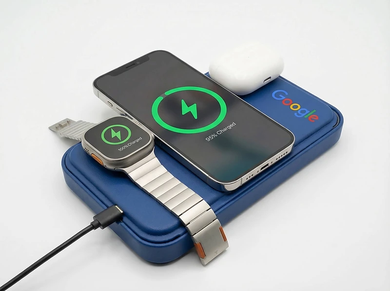 Travel Wallet with 3-in-1 MagSafe Charger