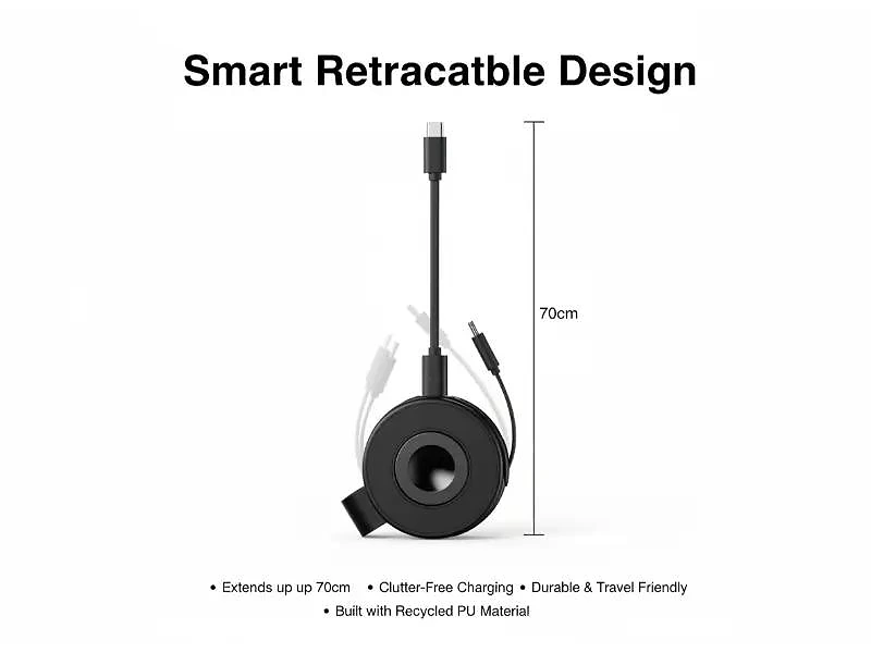 15W Wireless Charger With Retractable Cable & Dual Watch Compatibility In UAE