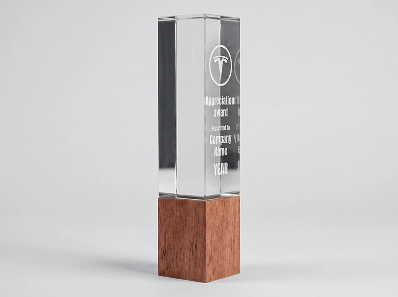Cuboid Shaped Crystal Award
