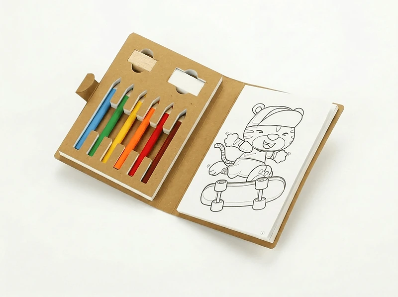 Drawing Book with Color Pencils, Sharpener and Eraser