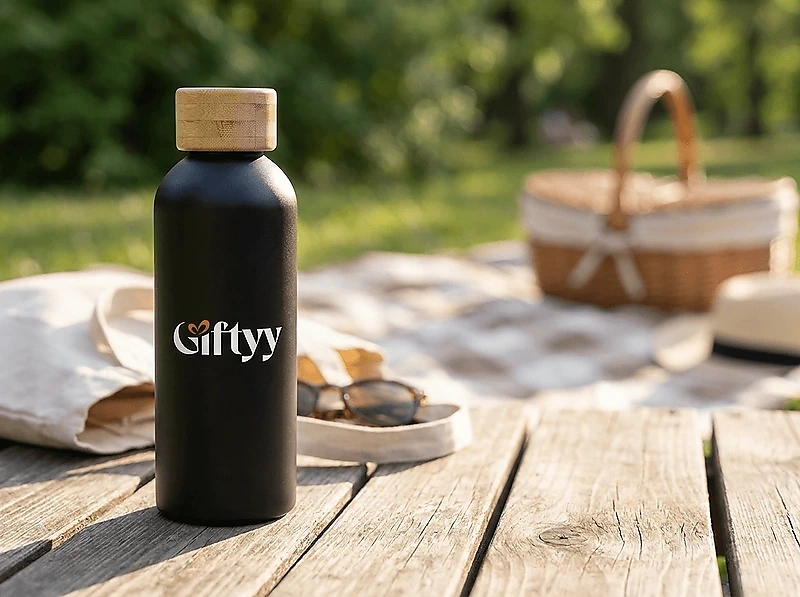 Insulated Bottle With Bamboo Lid