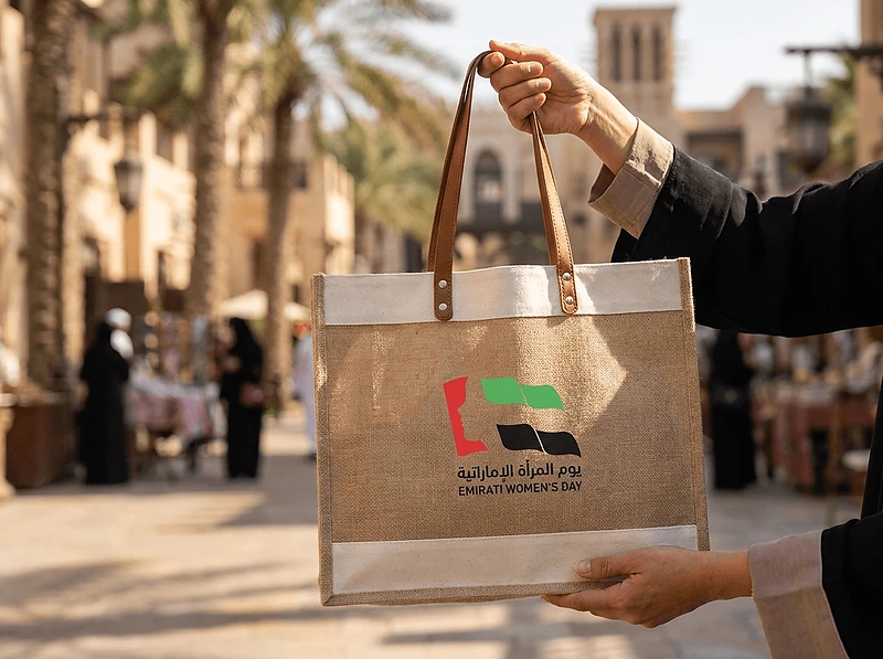 Canvas Bag with Leather Strap in UAE
