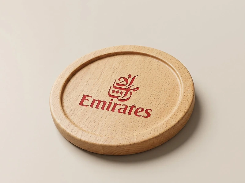Wood Coasters Set with Holder