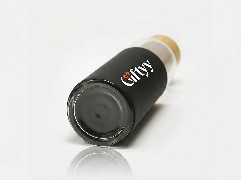 Bamboo Lid Glass Bottle With Silicon Case
