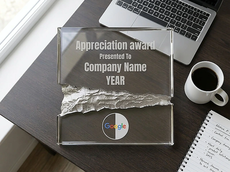 Square Crystal Awards in Fiber Hardboard Box