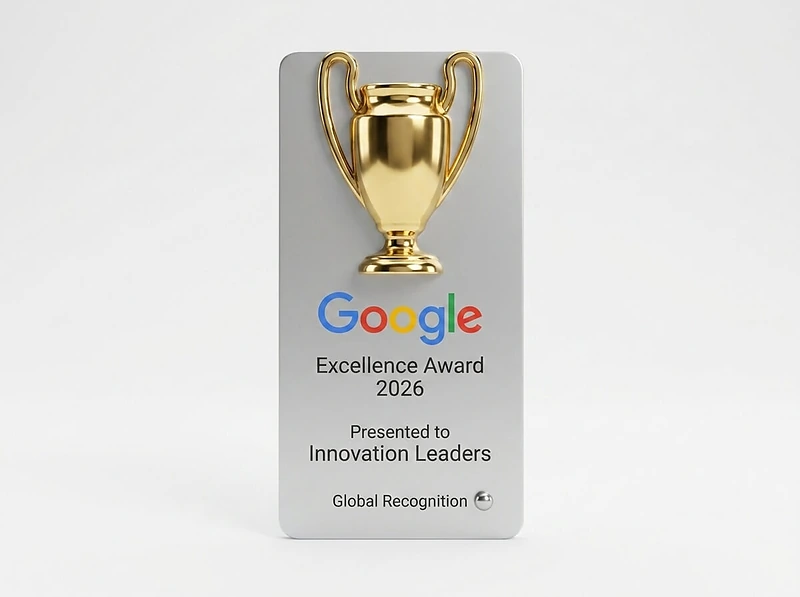 metal trophy with a Metal cup shape on the top