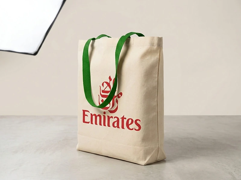 Cotton Shopping Bag with Color Handles