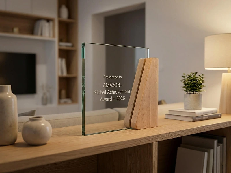 Wood and Crystal Trophy