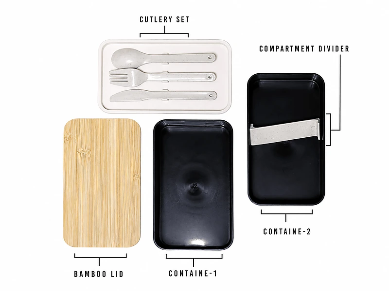 Wheat Straw Double Lunchbox