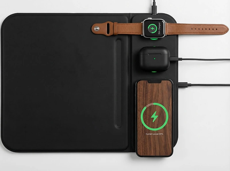 3-in-1 MagSafe Mousepad with Wireless Charging for Mobile Devices