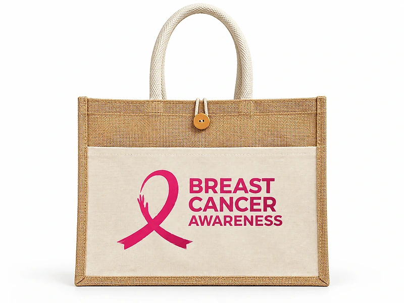 Breast Cancer Awareness Premium Jute Bag in UAE