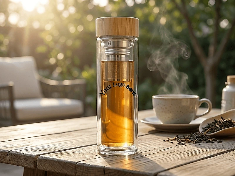 Glass Bottle With Bamboo Lid