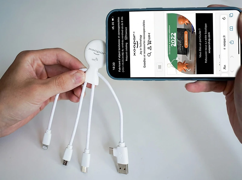Eco-Friendly Multi-Connector Charging Cable with NFC Functionality
