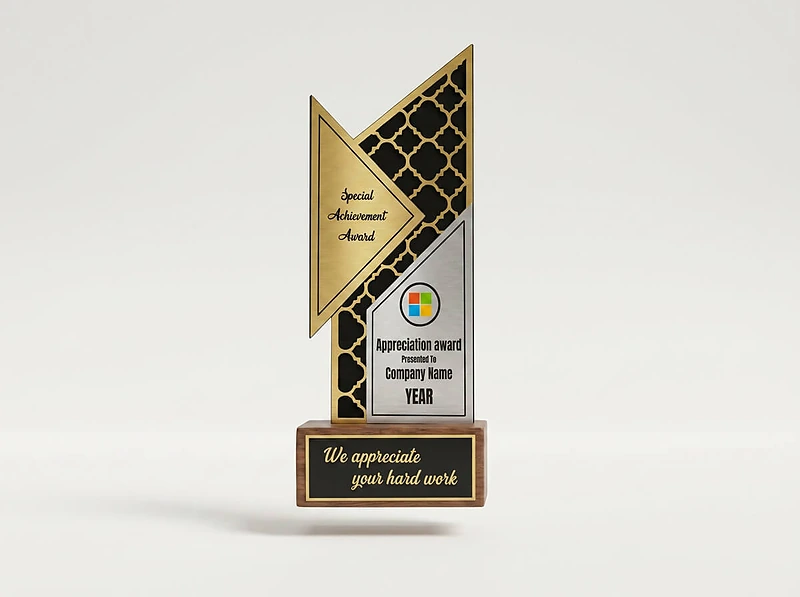 Silver and gold foil trophy