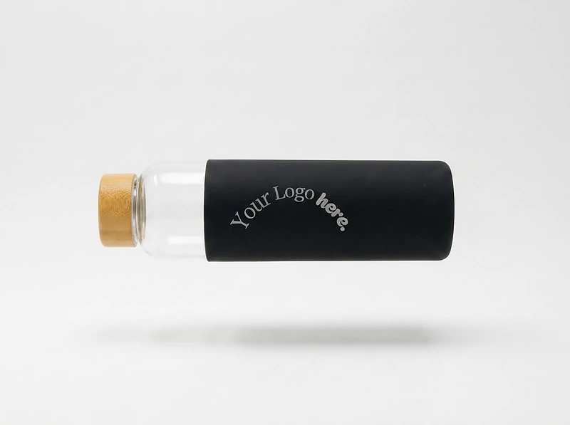 Bamboo Lid Glass Bottle With Silicon Case