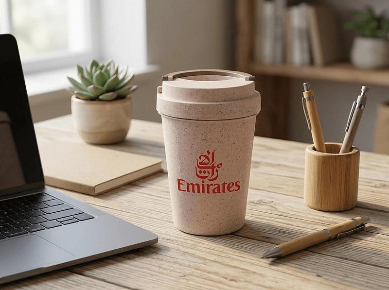 Wheat fibre cup with carry handle