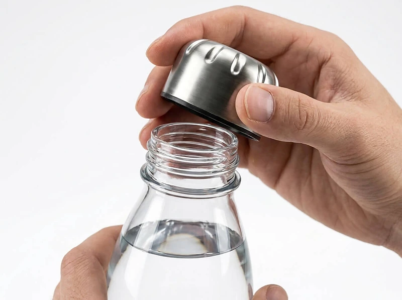 Water Bottle with Stainless Steel Cap & Base