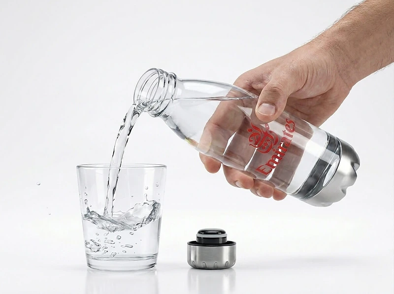 Water Bottle with Stainless Steel Cap & Base