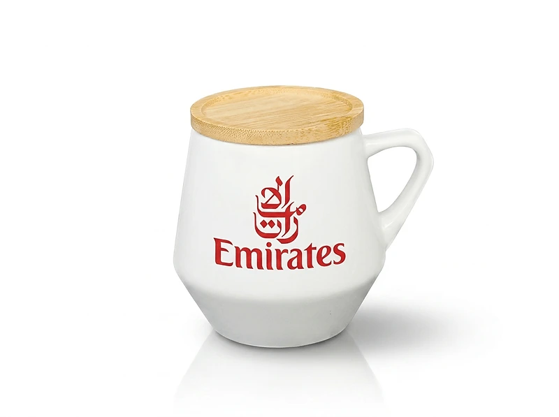 Eco-neutral Ceramic Mug with Bamboo Lid