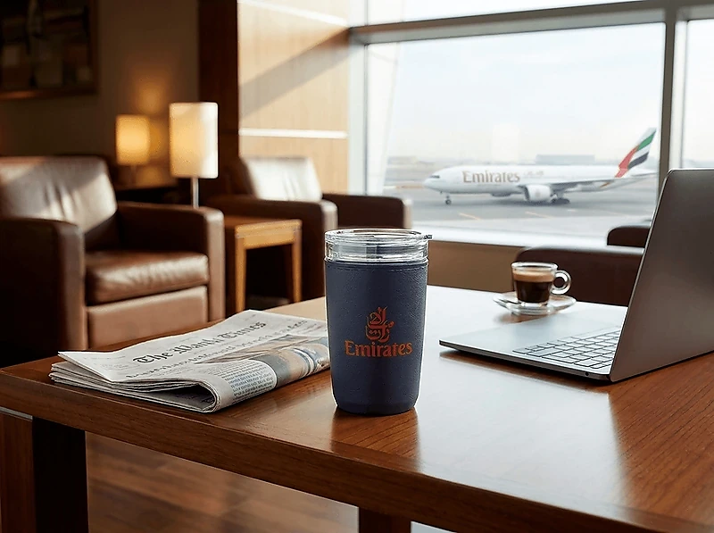 Hans Larsen Premium Glass Tumbler with Recycled Protective Sleeve