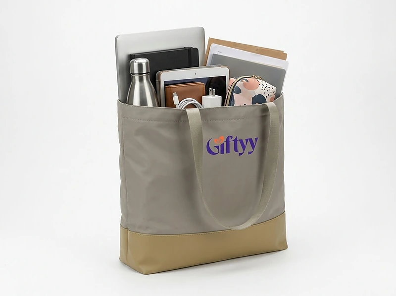 Large-Capacity Tote Bag with Reinforced PU Bottom