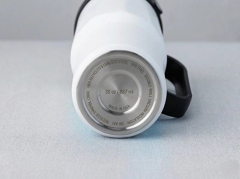 Recycled Stainless Steel Mug with Straw
