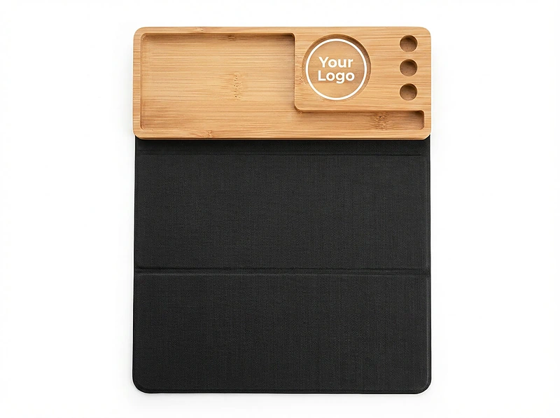 RCS PU Mousepad with Bamboo Wireless Charger