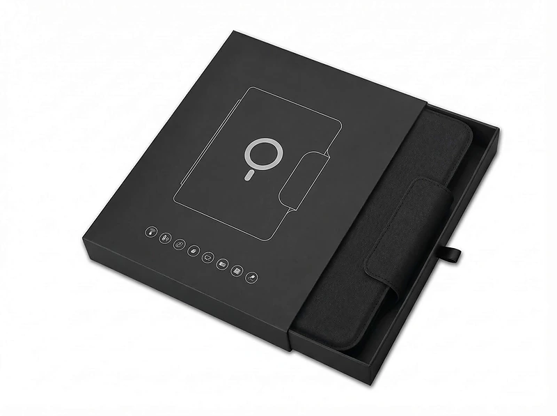 A5 Notebook Organizer with Power Bank, USB & MagSafe Charging