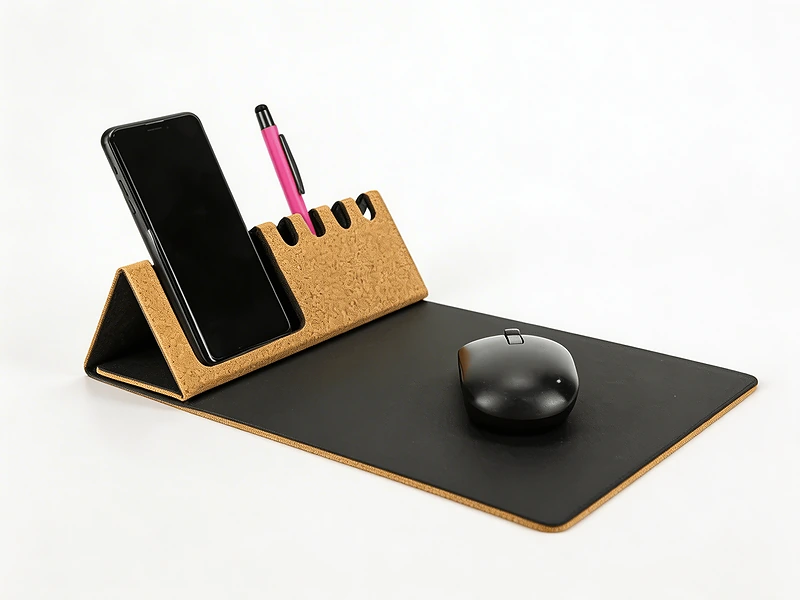 Cork+PU Mousepad Organizer