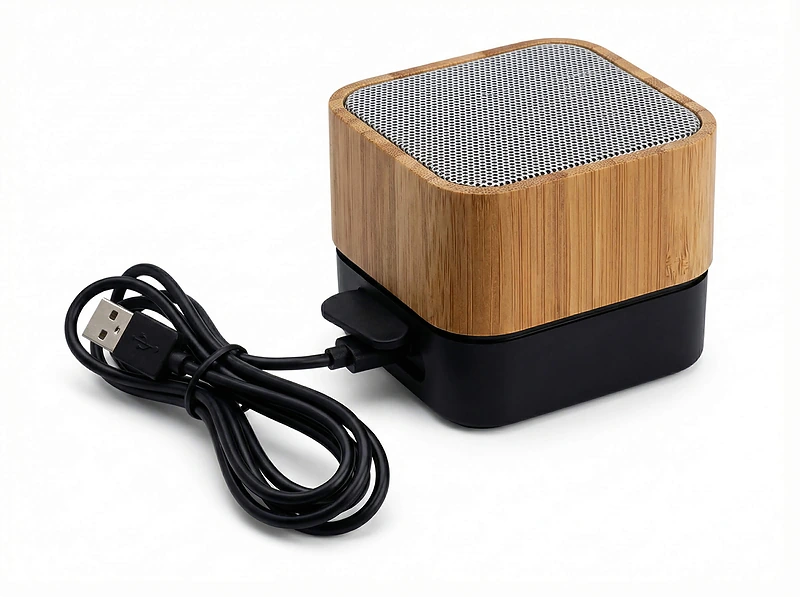 Cube Bamboo Bluetooth Speaker