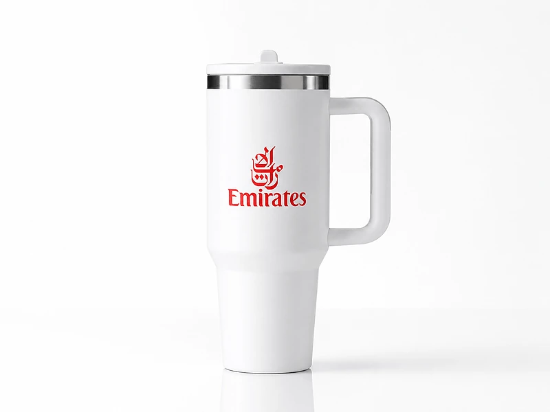 Double Walled Tumbler With Handle And Flip Straw