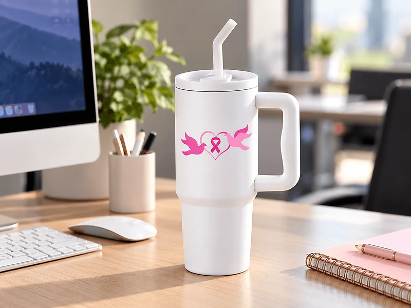 Breast Cancer Awareness Recycled Stainless Steel Tumbler 900ml in UAE