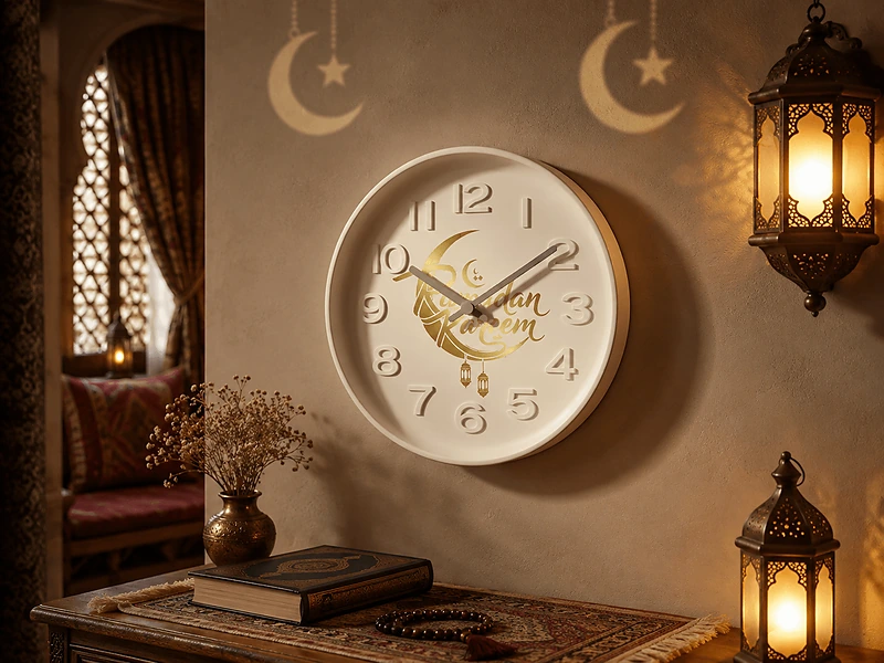 Round Analog Wall Clock in Matte Finish White Color