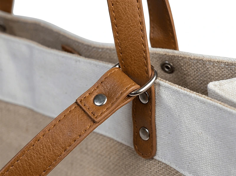 Canvas Bag with Leather Strap in UAE