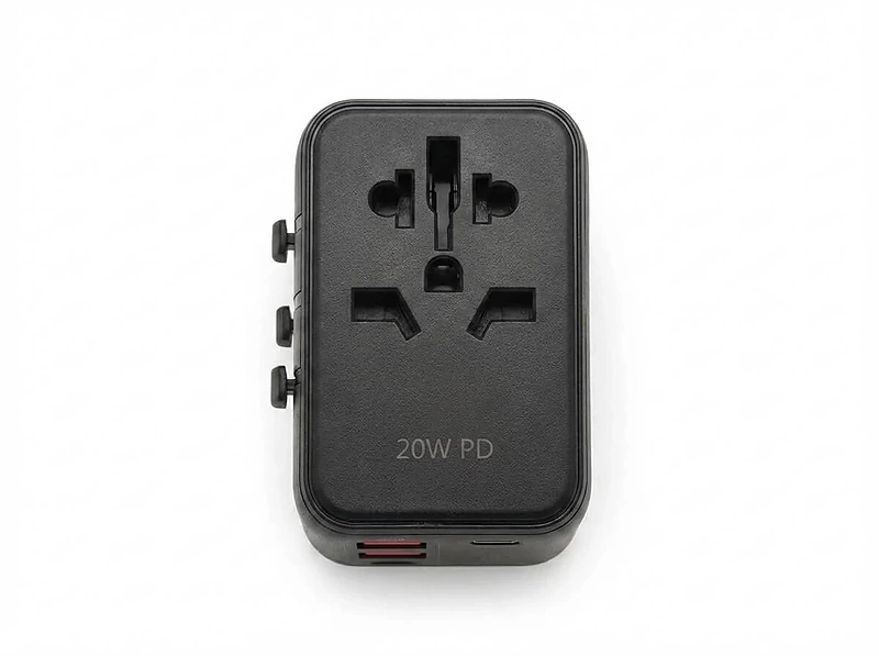 محول طاقة مزود بتقنية الشحن السريع بقدرة 20 واط (منفذي USB ومنفذ Type-C واحد)